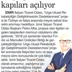 24.12.2018-İtalya Pazarının Kapıları Açılıyor(İzmir 9 Eylül Gazetesi)